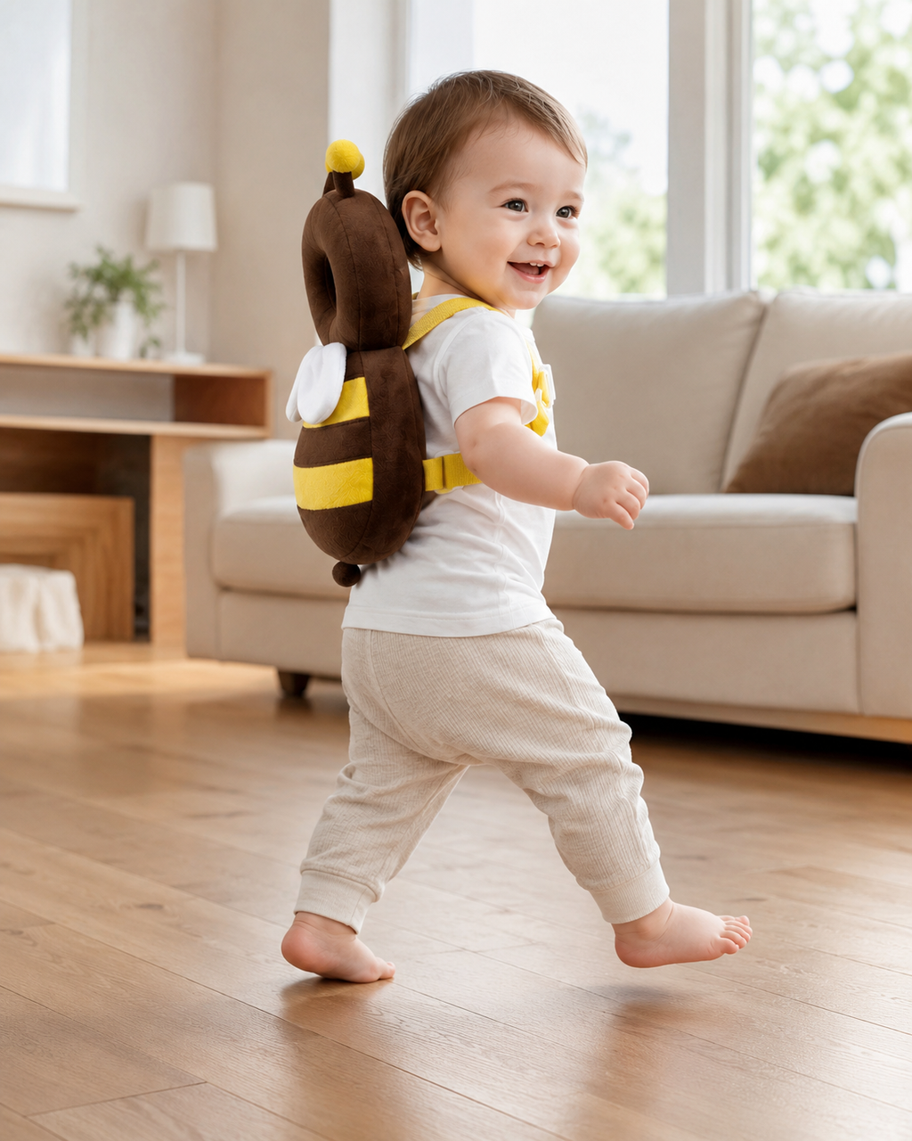 🐝 Baby Head Protector Backpack – Anti-Fall Safety Cushion